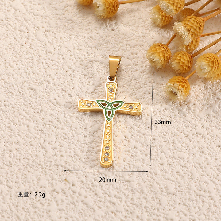 Ladies cross pendant with heart-shaped design and sparkling accents Land Girl