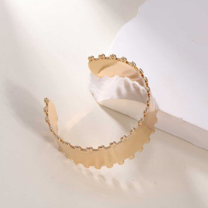 Women's Open Bangle with Elegant Wave Design Land Girl