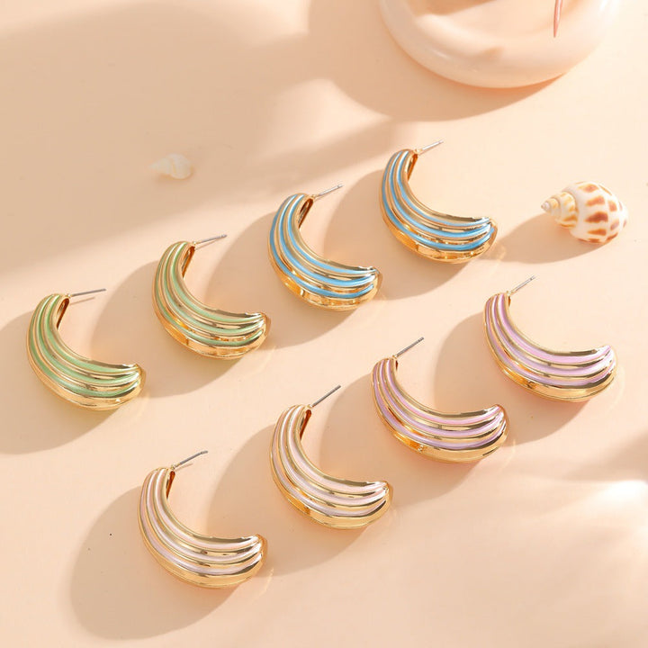 Women Hanging Earrings with Luxurious Gold and Pink Finish Land Girl