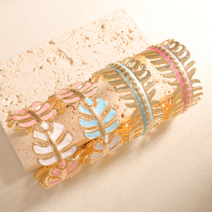 Women Open Bangle in Elegant Leaf Design Land Girl
