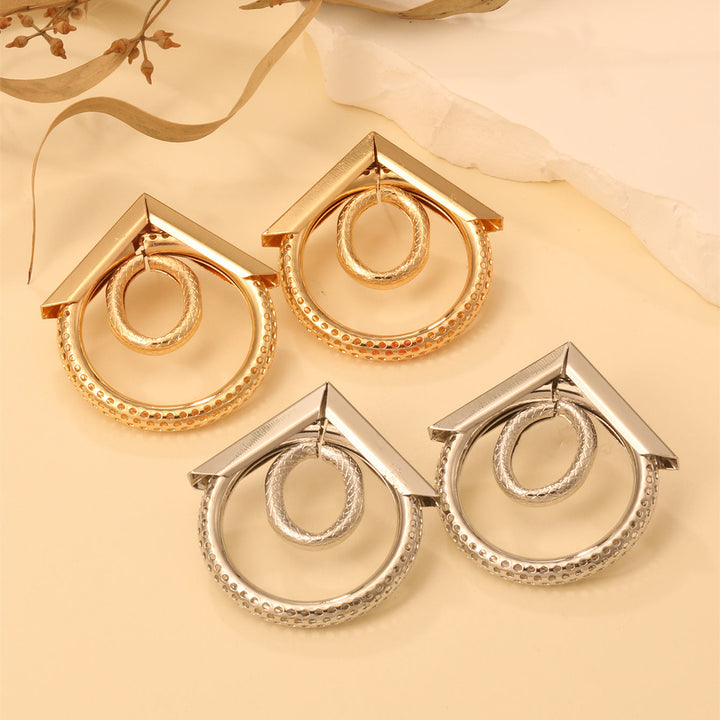 Women's Hanging Earrings with Elegant, Curved Ring Design Land Girl