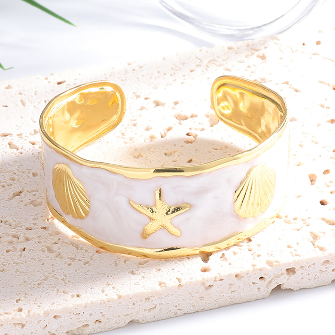 Women's Bangle with Maritime Shell and Starfish Design Land Girl