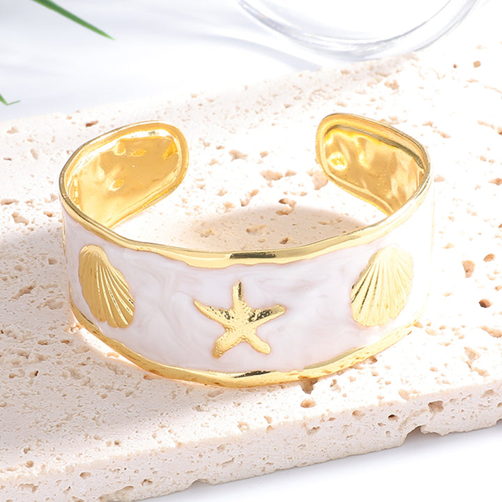Women's Bangle with Maritime Shell and Starfish Design Land Girl