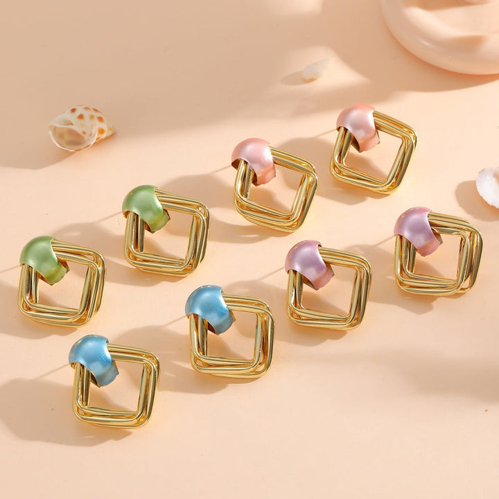 Women modern earrings with asymmetrical design Land Girl