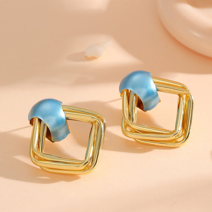 Women modern earrings with asymmetrical design Land Girl