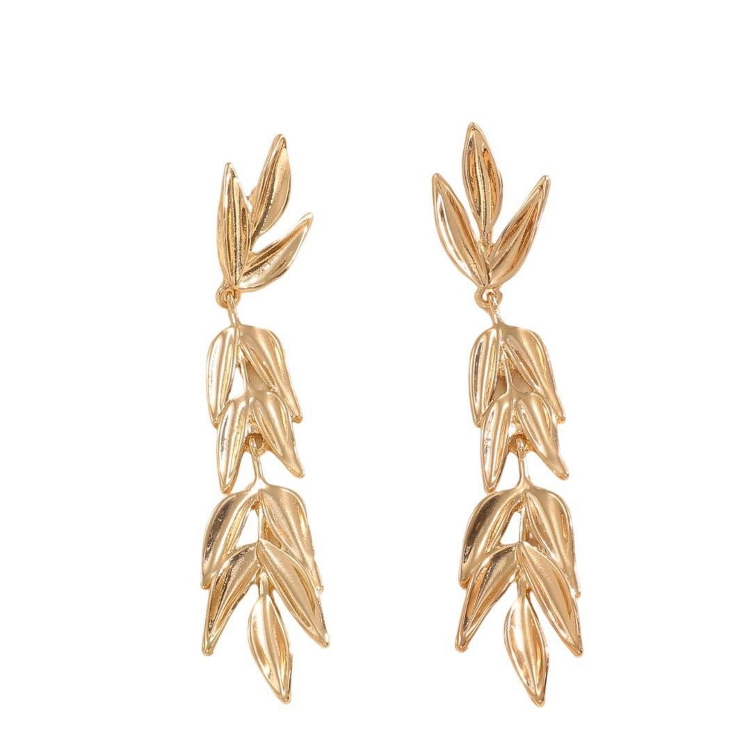 Women's Hanging Earrings with Elegant Leaf Design Land Girl