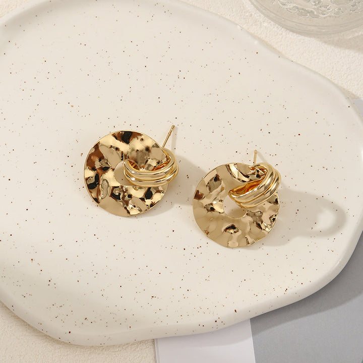 Women's elegant earrings with rustic, folded design Land Girl
