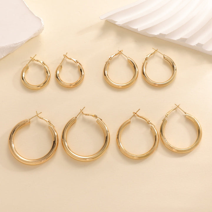 Women's hoop earrings made of high-quality stainless steel with elegant design Land Girl