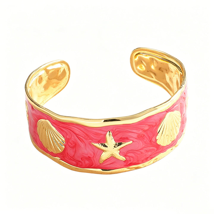 Women's Bangle with Maritime Shell and Starfish Design Land Girl