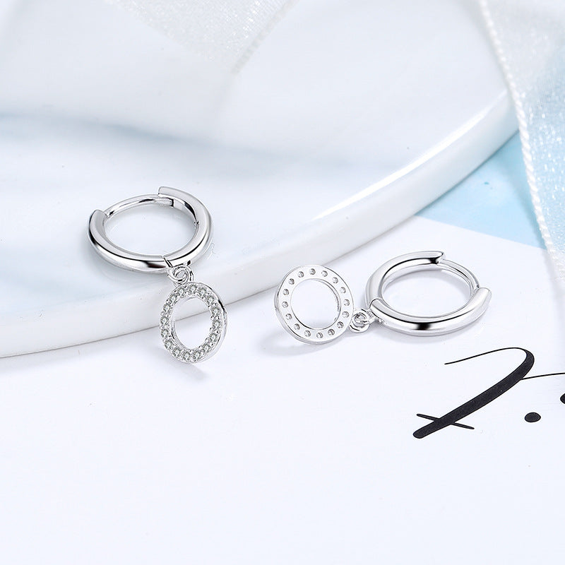 Women's earrings with sparkling circle pendant Land Girl