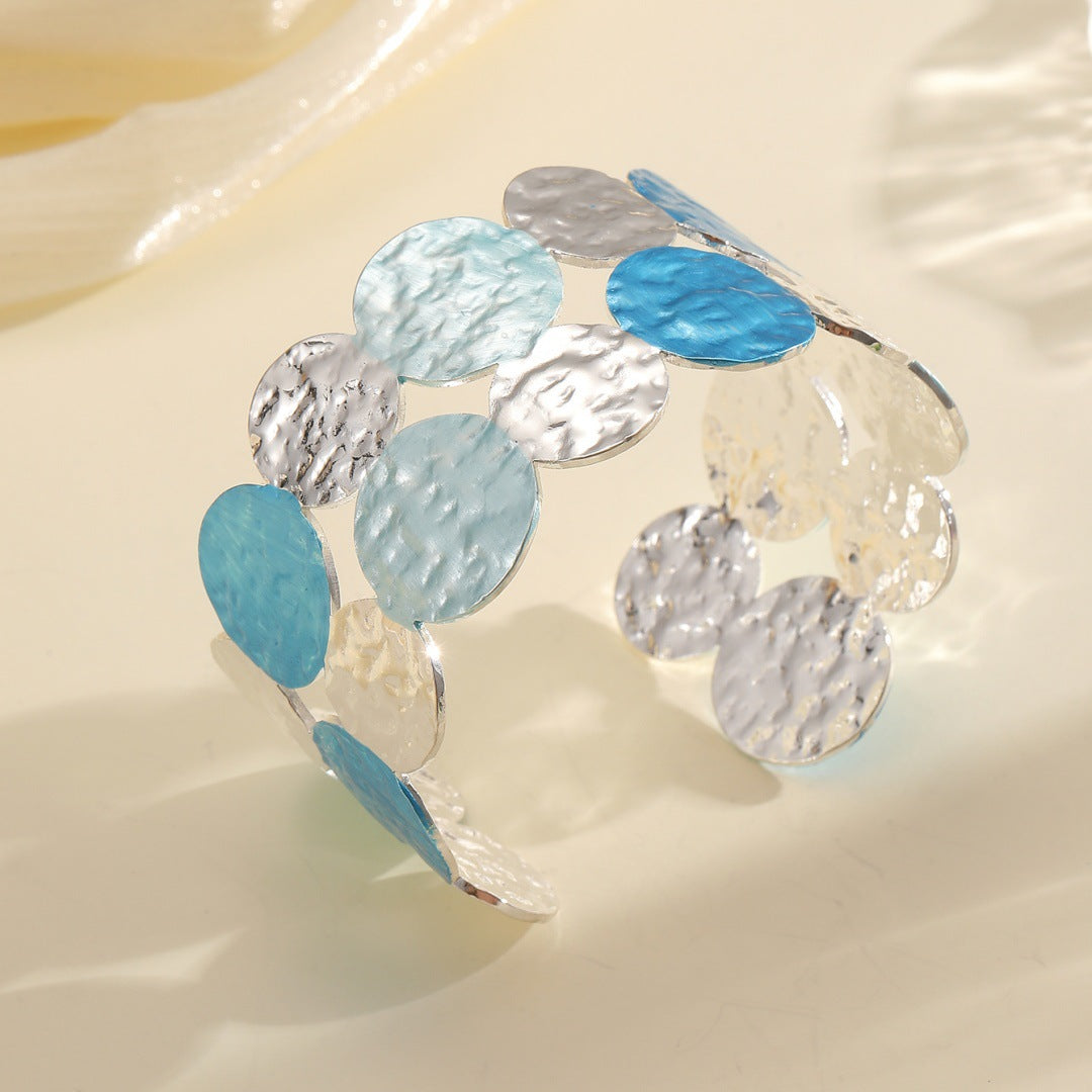 Ladies Open Bangle with Intricate Circle Design Land Girl