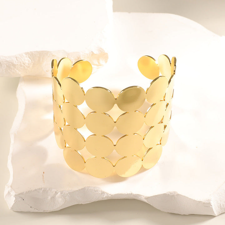 Women Open Bangle with Artistic Relief Design Land Girl