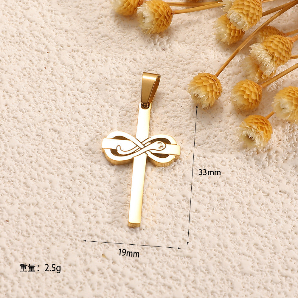 Ladies cross pendant with heart-shaped design and sparkling accents Land Girl