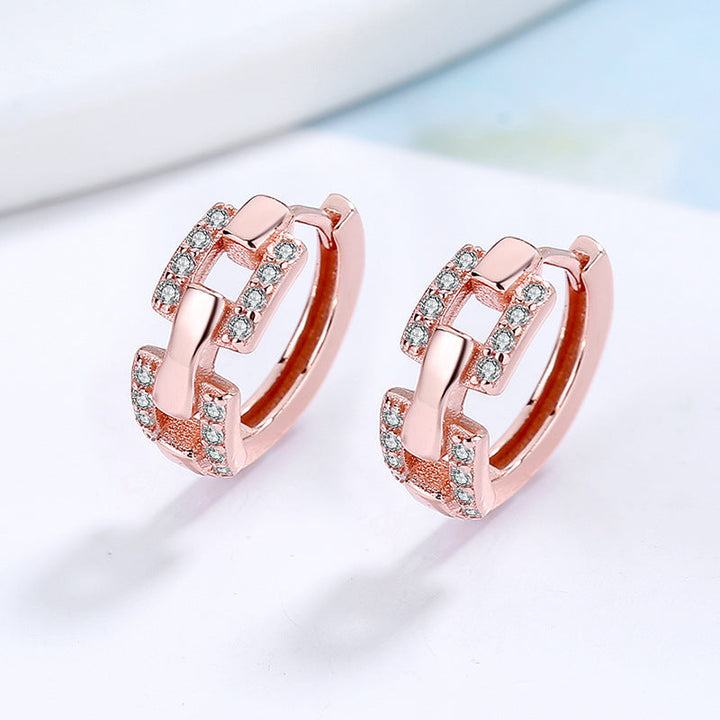 Ladies earrings with sparkling zirconia and modern design Land Girl