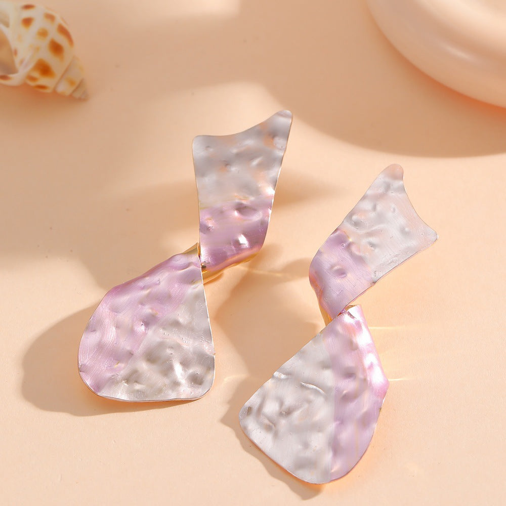 Ladies earrings in modern disc design Land Girl
