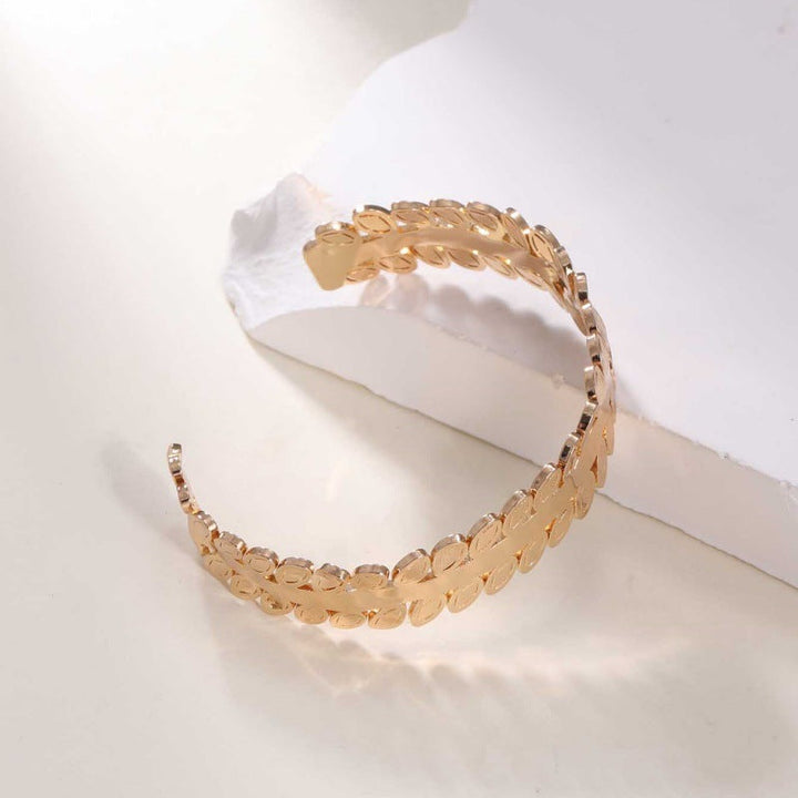 Women's Open Bangle in Modern Bamboo Design Land Girl