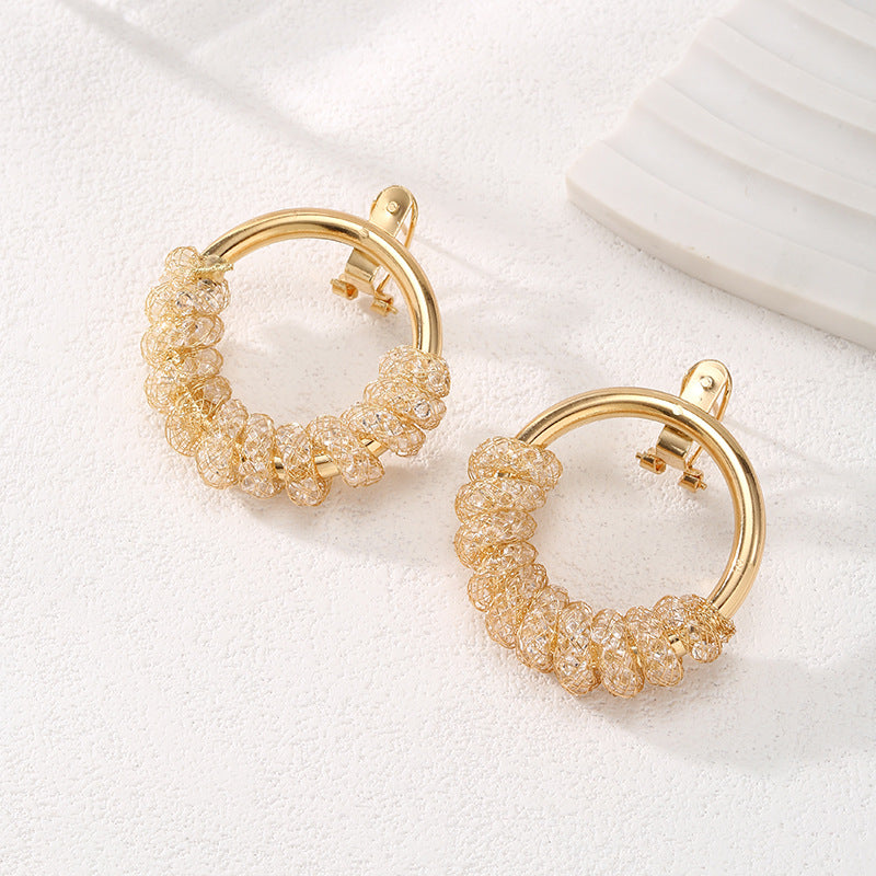 Women's Hanging Earrings with Artistic Spiral Structure Land Girl