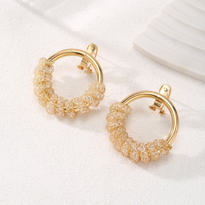 Women's Hanging Earrings with Artistic Spiral Structure Land Girl