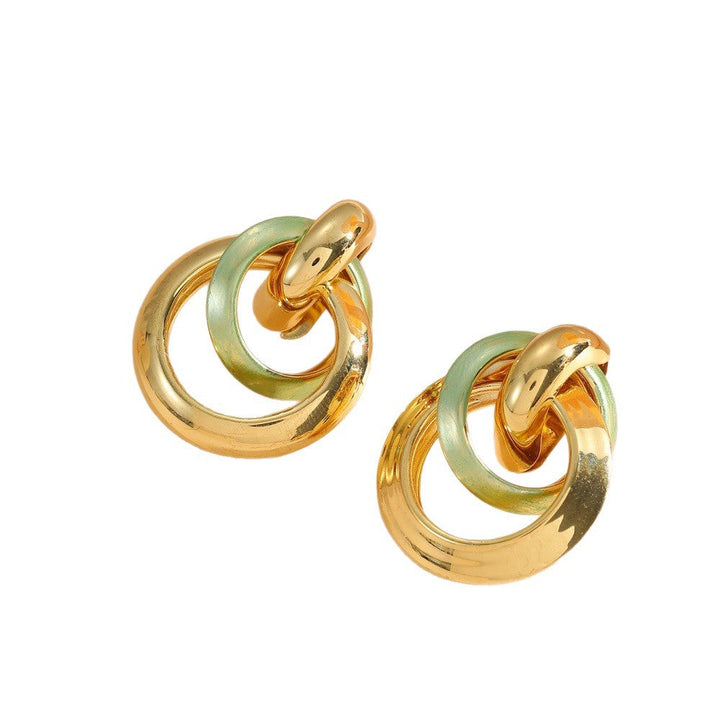 Women's earrings in elegant ring design Land Girl