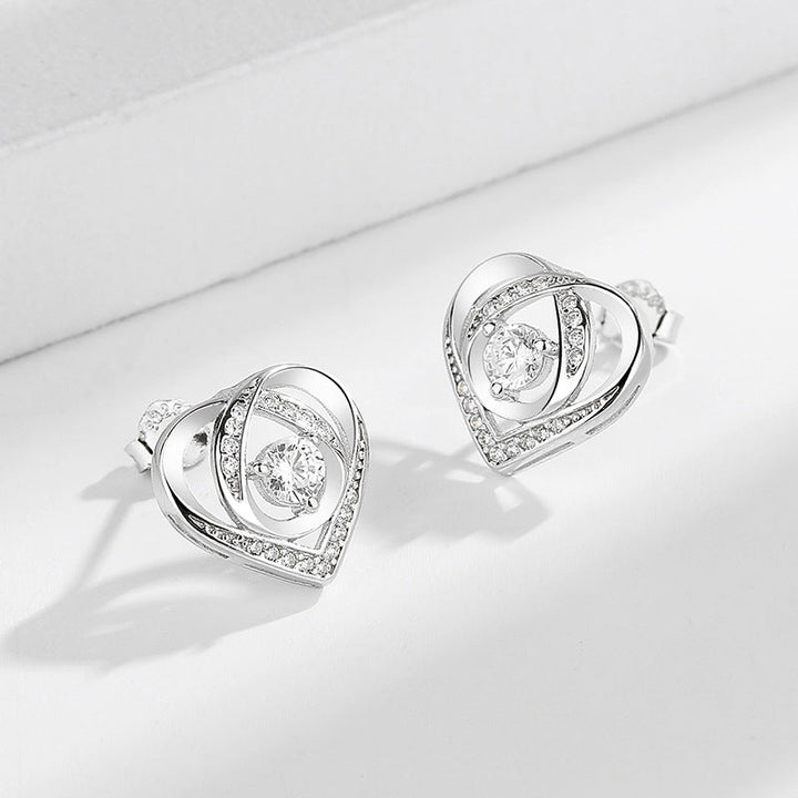 Women's earrings in elegant heart design with sparkling zirconia Land Girl