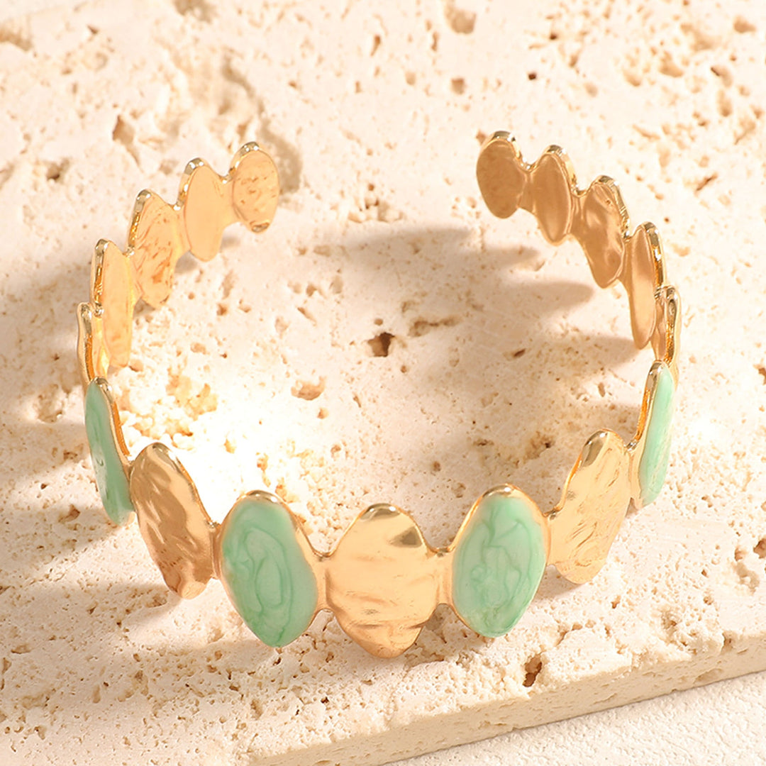 Ladies Open Bangle made of noble metal with elegant motif Land Girl