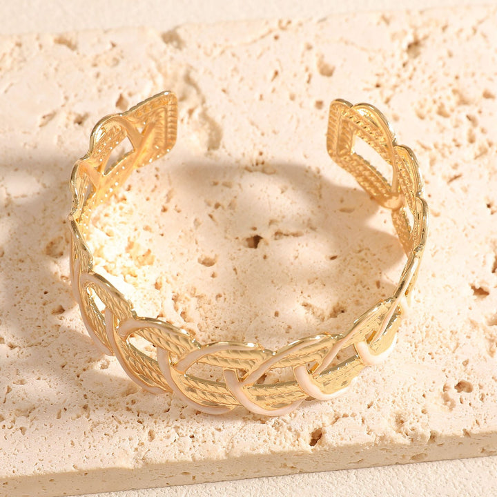Women Open Bangle with Artistic Braiding Pattern Land Girl