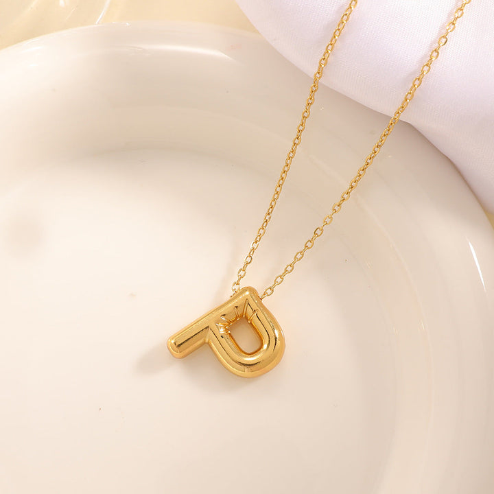 Women's necklace with curved letter pendant Land Girl