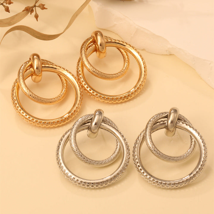 Women's Hanging Earrings with Elegant, Curved Ring Design Land Girl