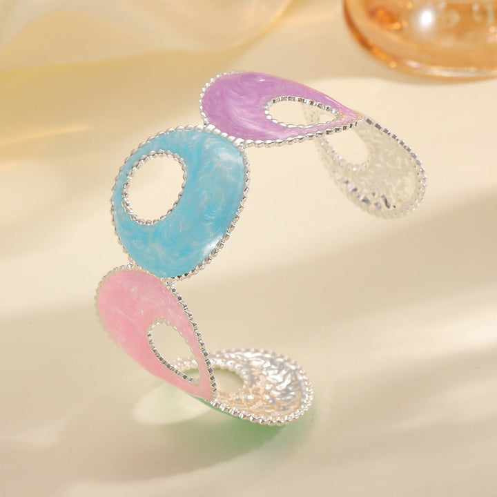 Women Open Bangle with artistic, multicolored design Land Girl