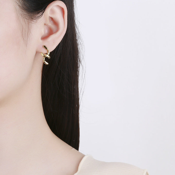 Women's earrings with sparkling circle pendant Land Girl