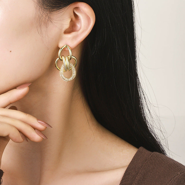 Women's Hanging Earrings with Luxurious, Sculptural Design Land Girl