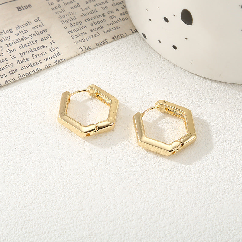Women's hoop earrings with modern, textured design Land Girl