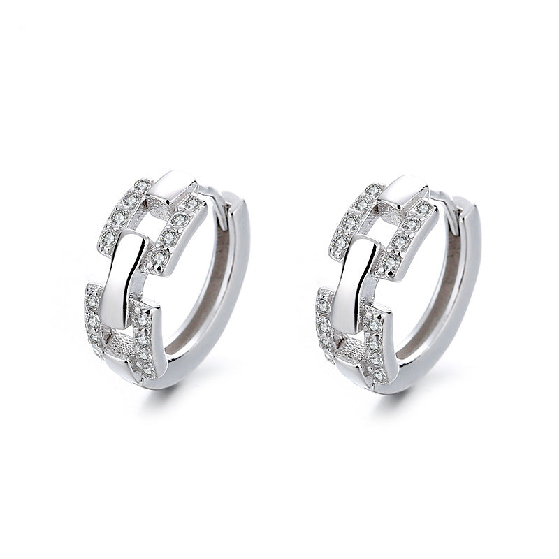 Ladies earrings with sparkling zirconia and modern design Land Girl