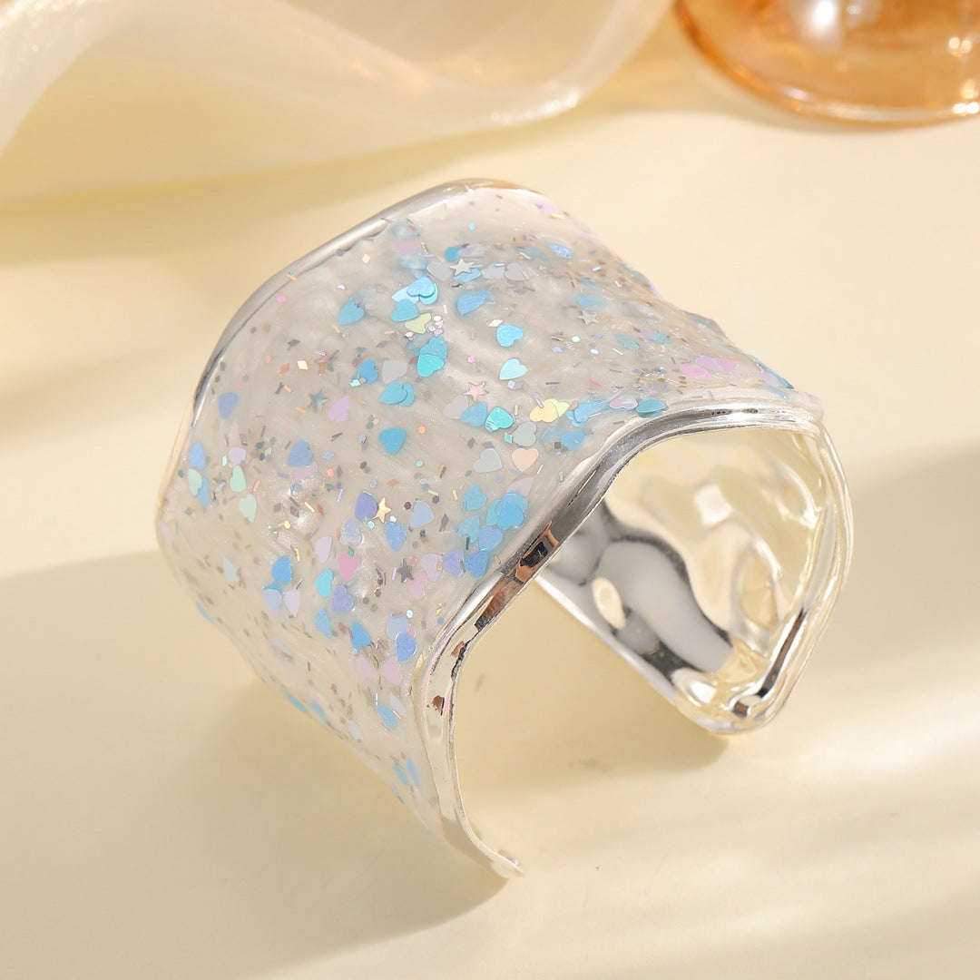 Women's Glittering Ring made of high-quality Epoxy Resin Land Girl