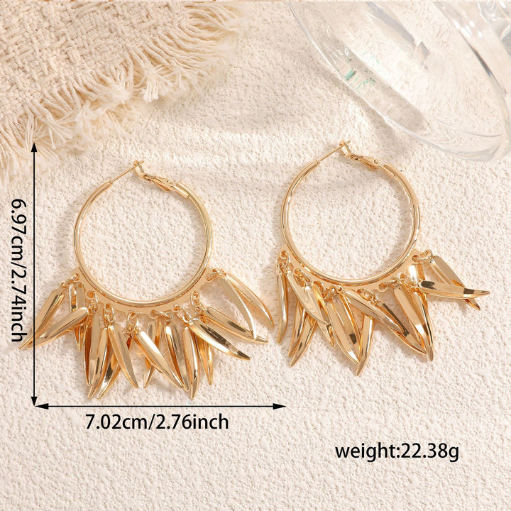 Women Hanging Earrings with Elegant Decorative Leaf Design Land Girl
