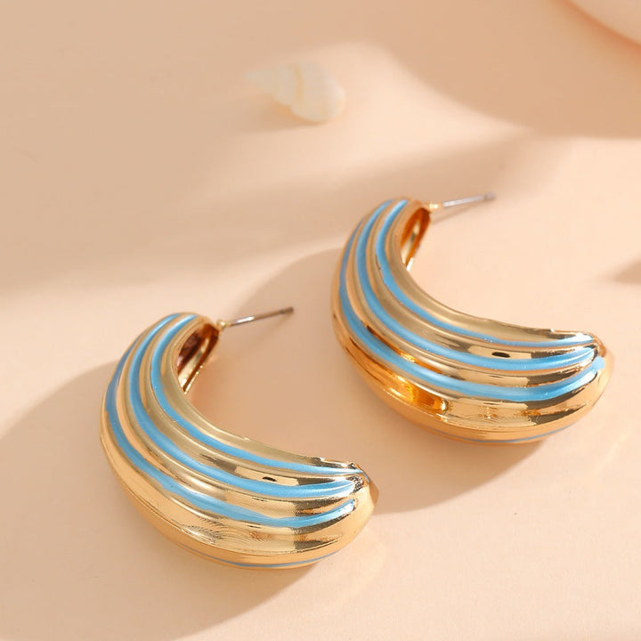 Women Hanging Earrings with Luxurious Gold and Pink Finish Land Girl