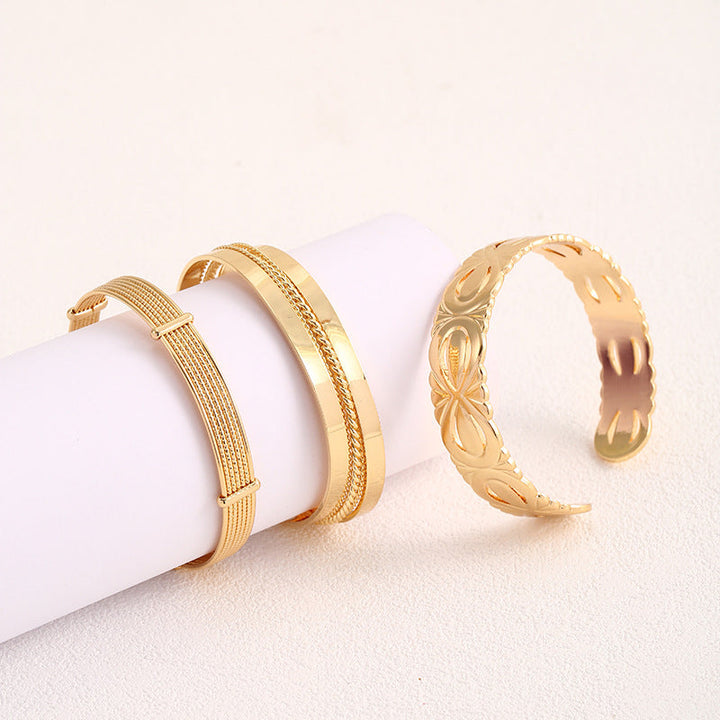 Ladies Open Bangle with Elegant Structure Design Land Girl