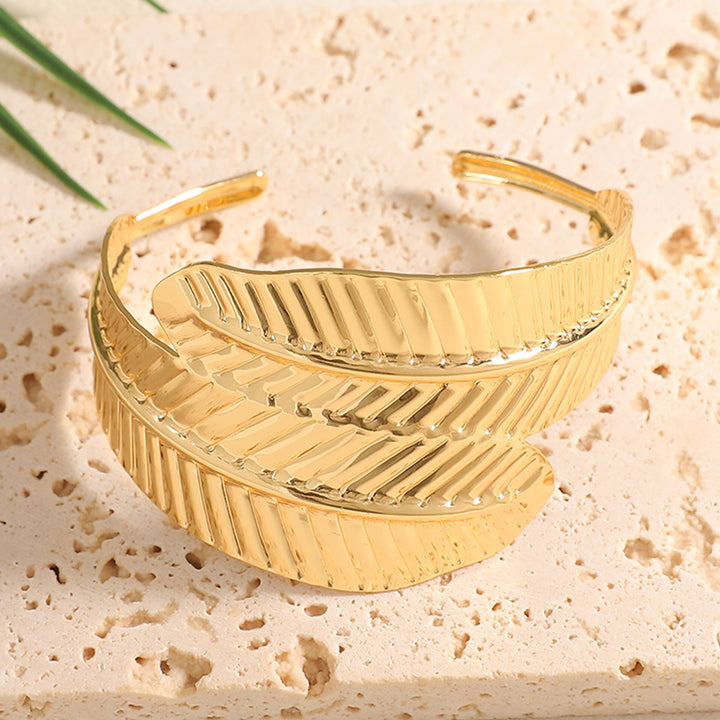 Ladies Open Bangle with Artistic Coral Pattern Land Girl