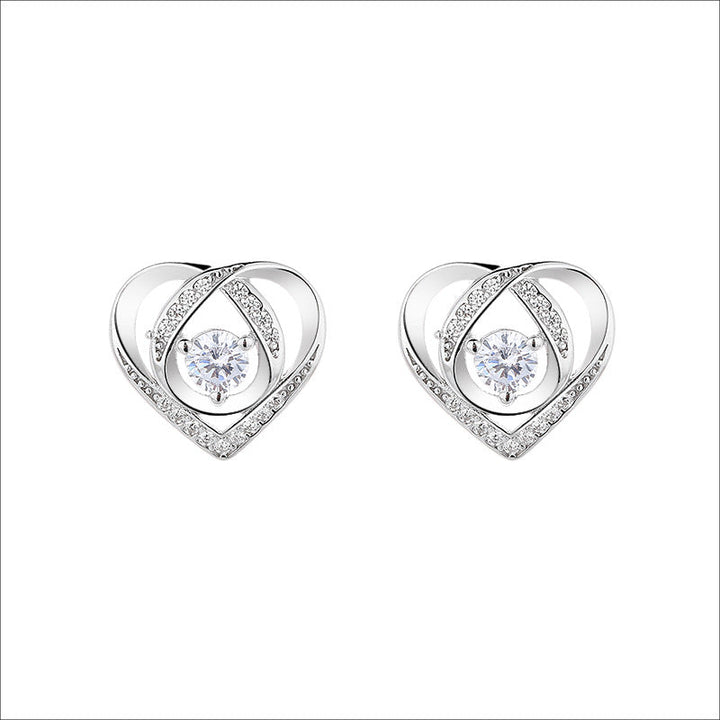 Women's earrings in elegant heart design with sparkling zirconia Land Girl