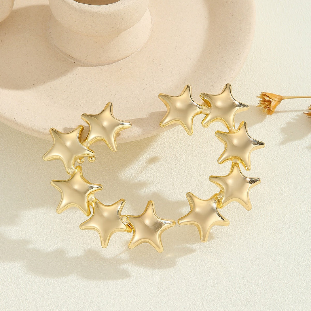 Women's bracelet with structured, golden beads Land Girl