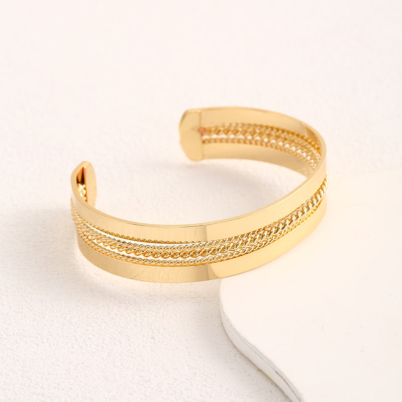 Ladies Open Bangle with Elegant Structure Design Land Girl