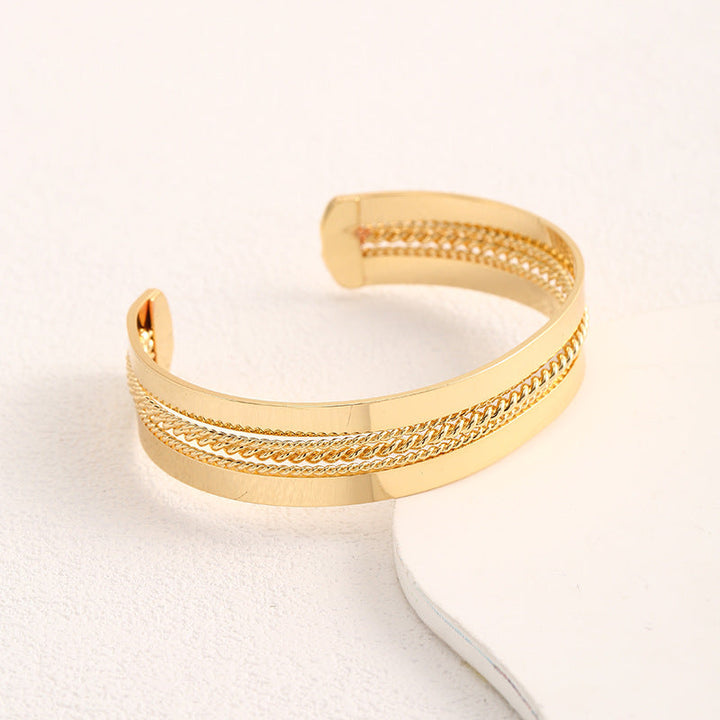 Ladies Open Bangle with Elegant Structure Design Land Girl