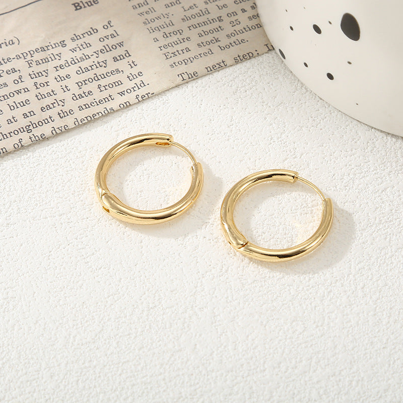 Women's hoop earrings with modern, textured design Land Girl