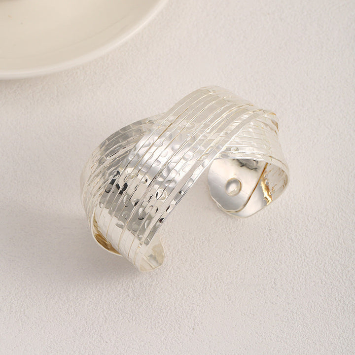 Ladies Open Bangle with Artistic Fold Design Land Girl