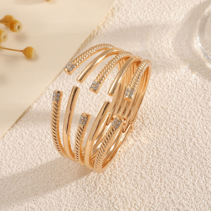 Women's Open Bangle with Modern, Layered Design Land Girl
