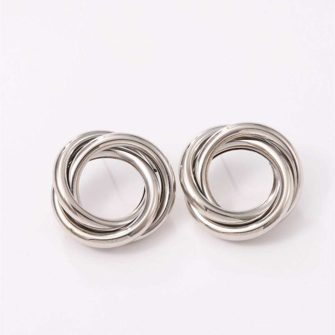Women's Hanging Earrings with Elegant, Curved Ring Design Land Girl