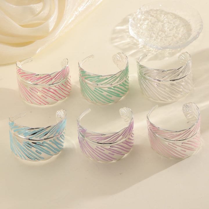 Ladies Open Cuff Bracelet in Tropical Leaf Design Land Girl