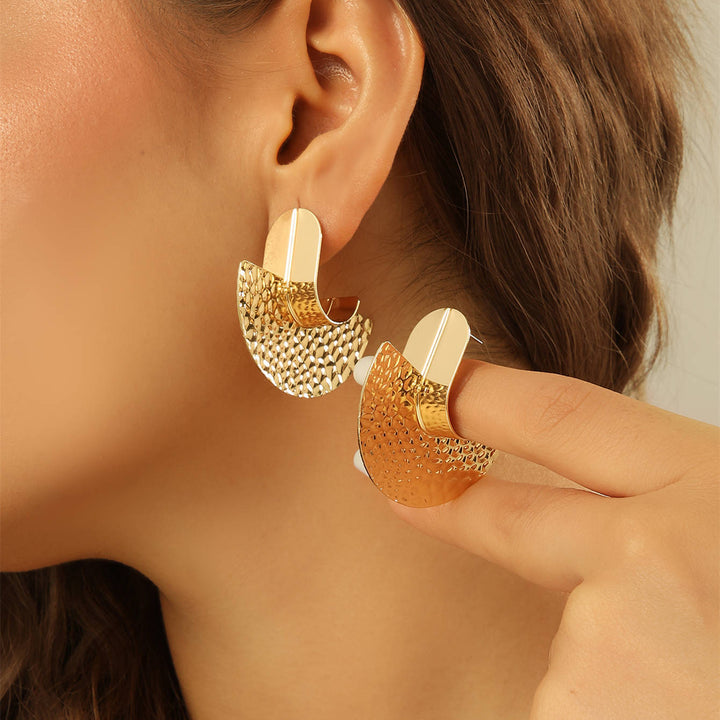 Women's Hanging Earrings with Artistic, Textured Design Land Girl