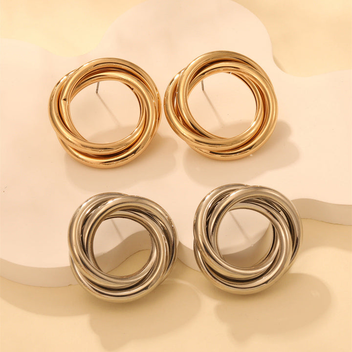 Women's Hanging Earrings with Elegant, Curved Ring Design Land Girl