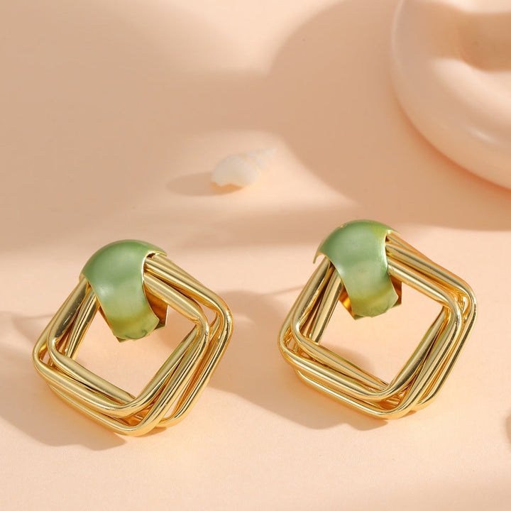 Women modern earrings with asymmetrical design Land Girl